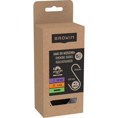 Háčky na uzení - S, ostré 4mm x 150mm 15 ks. - 3