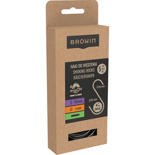 Háčky na uzení - S, ostré, 4mm x 150mm 5 ks. - 3