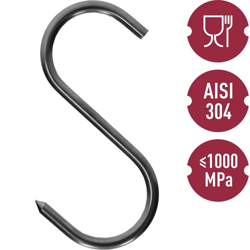 Háčky na uzení - S, ostré, 5mm x 100mm - 3