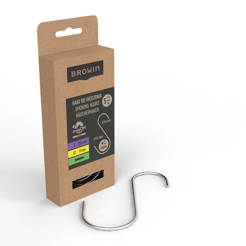 Háčky na uzení – S, ostřené 3 mm × 150 mm, 5 ks - 2