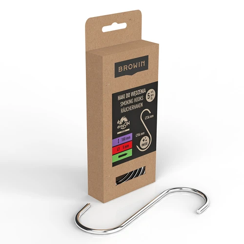 Háčky na uzení - S, ostřené 5mm x 150mm 5 ks. - 2