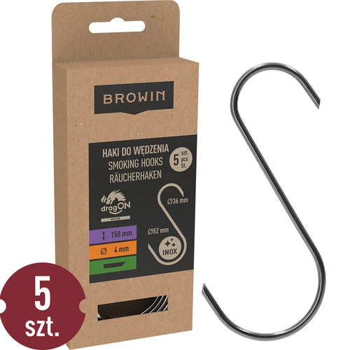 Háčky na uzení - S, seříznuté 45° 4mm x 150mm 5 ks