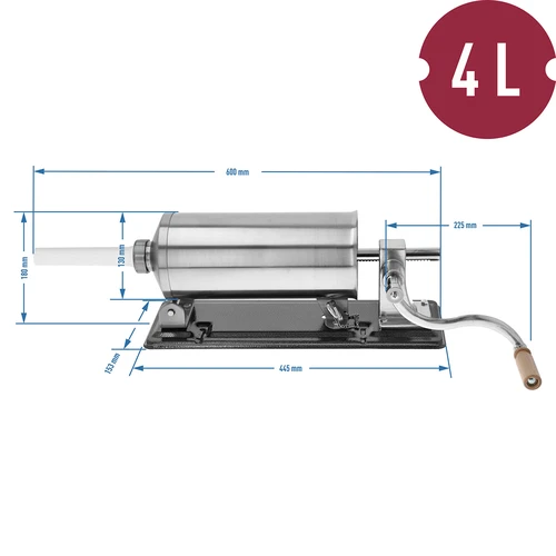 Horizontální plnička na klobásy 4 kg - 10