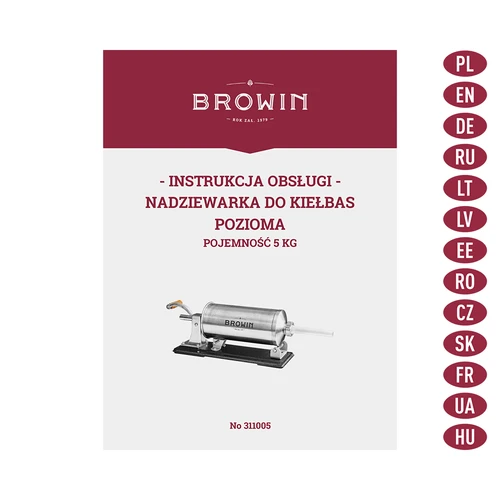 Horizontální plnička na klobásy 5 kg - 9