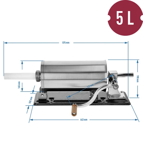 Horizontální plnička na klobásy 5 kg - 10
