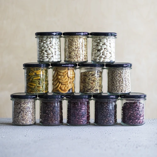 Jednoduchá sklenice 350 ml s černým víčkem fi82 - 6 ks - 5