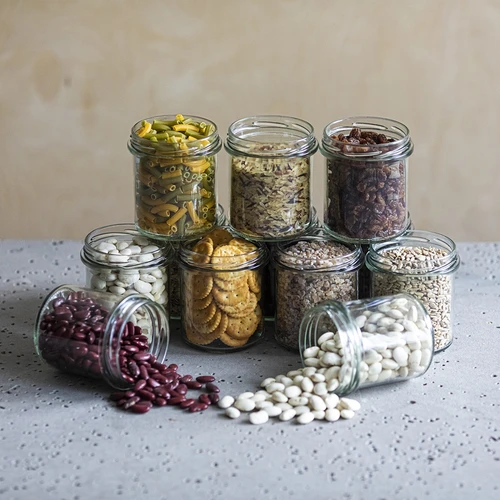 Jednoduchá sklenice 350 ml s černým víčkem fi82 - 6 ks - 7