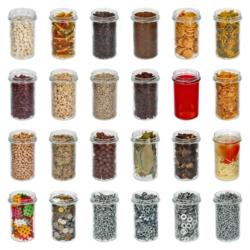 Jednoduchá sklenice 545ml (fi 82) - s černým víčkem, 6 ks - 7