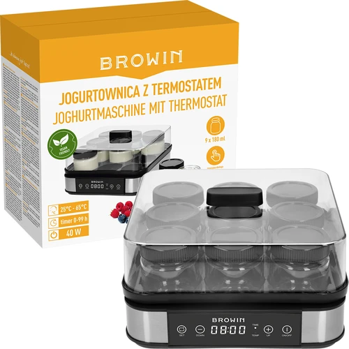 Jogurtovač s termostatem, 9 sklenic, 1,6 L - 9