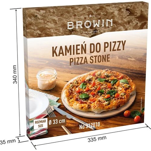 Kámen na pizzu kulatý, vyrobený z kordieritu, průměr 33 cm - 8