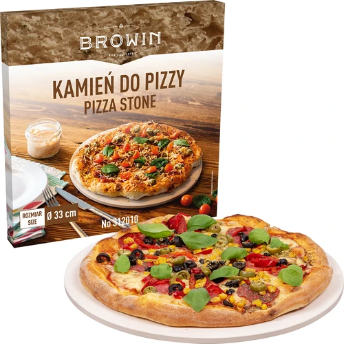 Kámen na pizzu kulatý, vyrobený z kordieritu, průměr 33 cm - 6