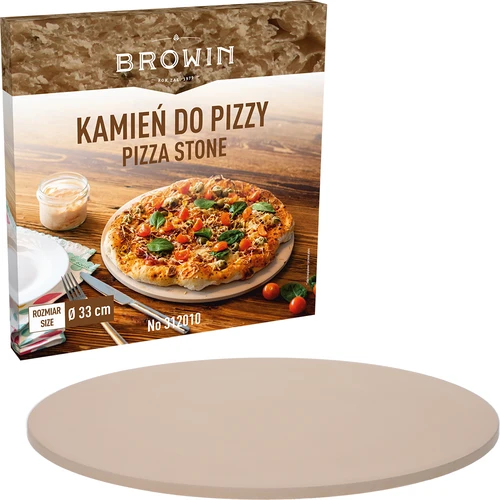 Kámen na pizzu kulatý, vyrobený z kordieritu, průměr 33 cm - 5