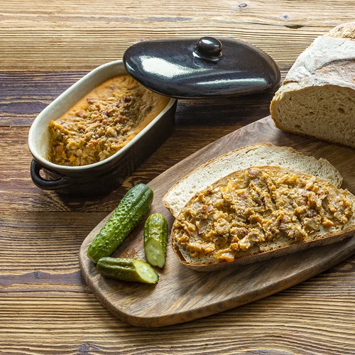 Kamenina - hrnec na sádlo, podlouhlý s pokličkou 0,75L - 4