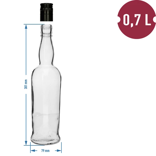Kapitánská láhev 700 ml se šroubovacím uzávěrem, 1 ks - 4