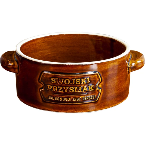 Keramika - hrnec na sádlo, kulatý s poklicí, 1 L - 2