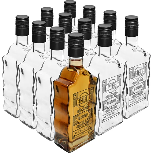 Klášterní láhev 0,5 L, s uzávěrem a potiskem Pálenka - 5