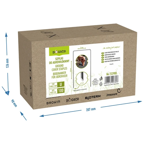 Kolíky pro agrotextilii, ocelové typu U - 100 ks - 8