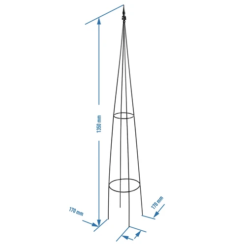 Kovová pergola - Pyramida, 135 cm - 3
