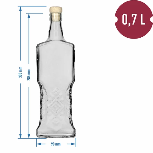Kredencová láhev 700ml s korkem - 5