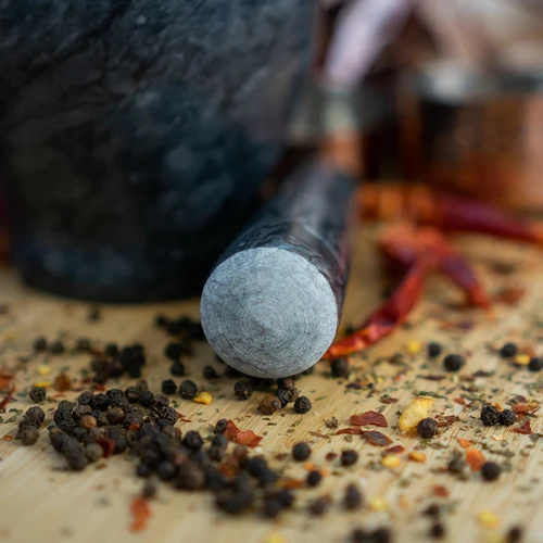 Kuchyňský mramorový hmoždíř, černý, fi 10,5 cm - 12