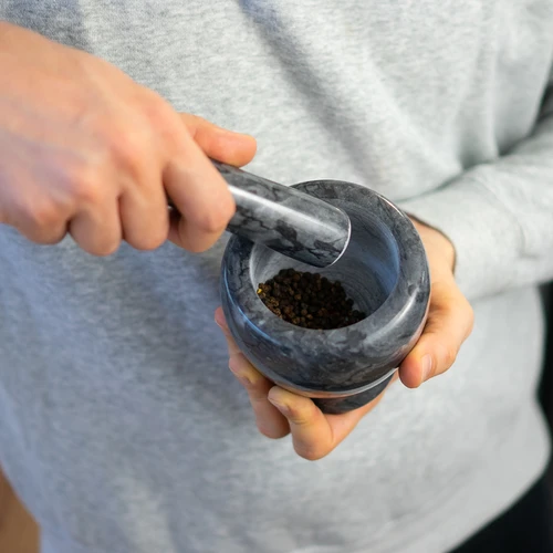 Kuchyňský mramorový hmoždíř, černý, fi 10,5 cm - 13