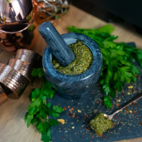 Kuchyňský mramorový hmoždíř, černý, fi 10,5 cm - 14