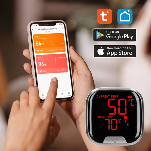 Kuchyňský teploměr s Bluetooth, 2 sondy - 14