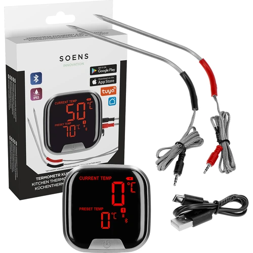 Kuchyňský teploměr s Bluetooth, 2 sondy - 2