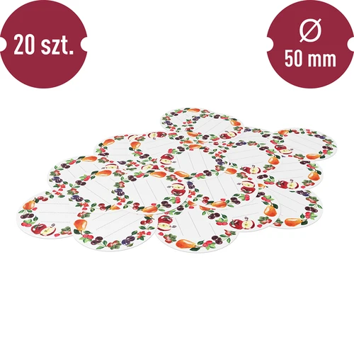 Kulaté etikety fi 50mm na víčka/sklenice - 20ks - 3