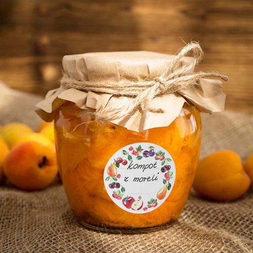 Kulaté etikety fi 50mm na víčka/sklenice - 20ks - 5