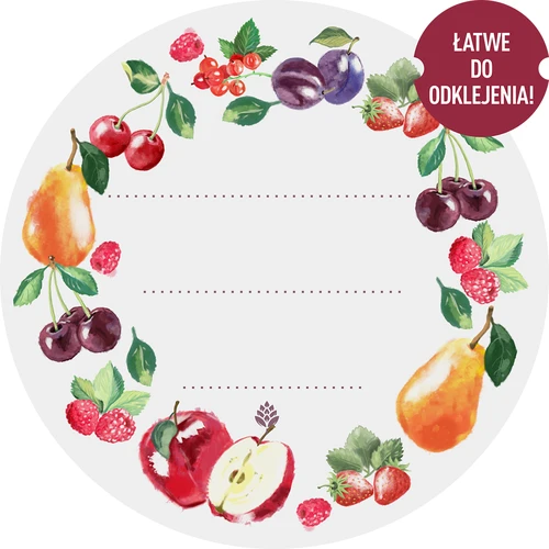 Kulaté etikety fi 50mm na víčka/sklenice - 20ks