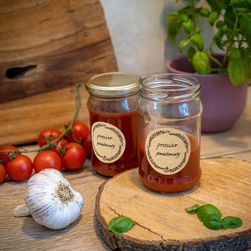 Kulaté etikety fi 66,5mm na víčka/sklenice - 20ks - 6