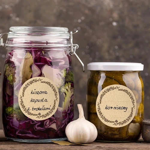 Kulaté etikety fi 66,5mm na víčka/sklenice - 20ks - 10