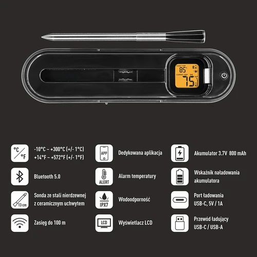 Kulinární teploměr s bezdrátovou sondou Bluetooth - 6