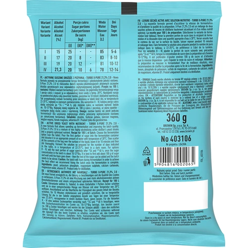 Kvasnice Turbo X-Pure 21,3 %, 100 l - 2