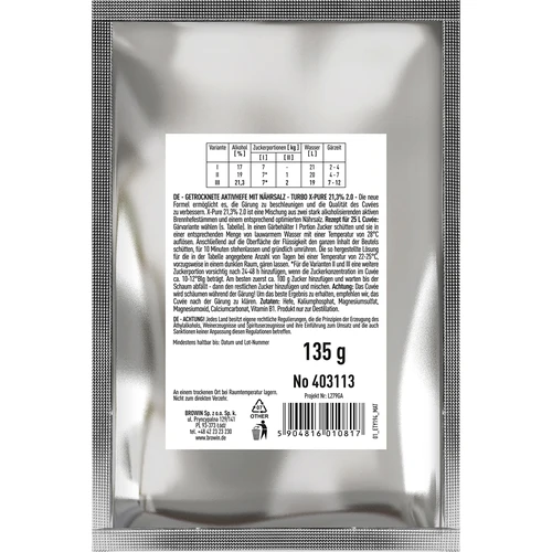 Kvasnice Turbo X-Pure 21,3 %, 48 h, 25 L - 2