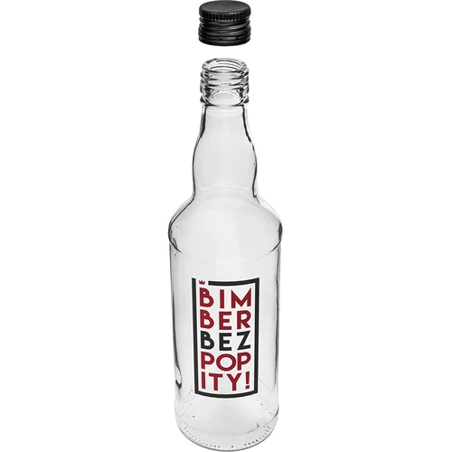 Láhev 0,5 L s uzávěrem a dvoubarevným potiskem Bimber Bez Popity - 4 ks. - 4
