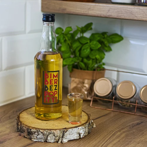 Láhev 0,5 L s uzávěrem a dvoubarevným potiskem Bimber Bez Popity - 4 ks. - 9