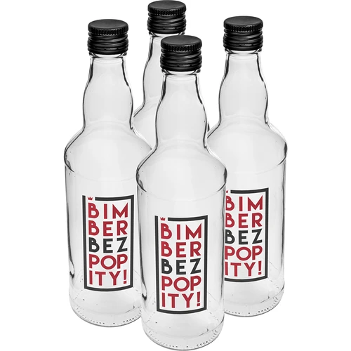 Láhev 0,5 L s uzávěrem a dvoubarevným potiskem Bimber Bez Popity - 4 ks. - 2