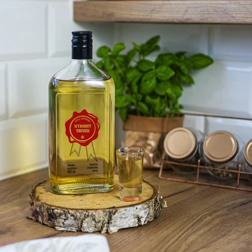 Láhev 0,5 L s uzávěrem a dvoubarevným potiskem Vyborný Trunek - 4 ks - 9