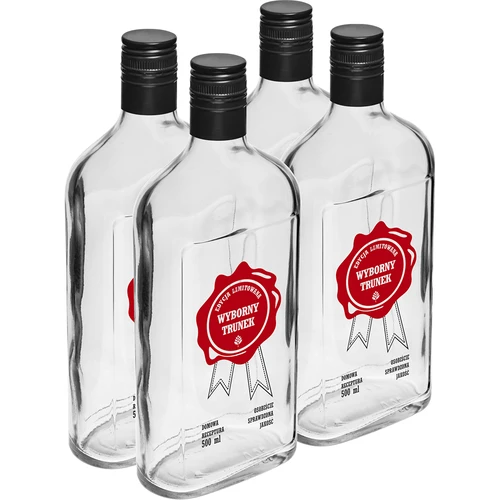 Láhev 0,5 L s uzávěrem a dvoubarevným potiskem Vyborný Trunek - 4 ks - 2