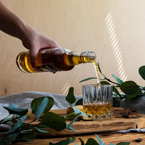 Láhev 0,5 L s uzávěrem a dvoubarevným potiskem Whisky - 4 ks - 10