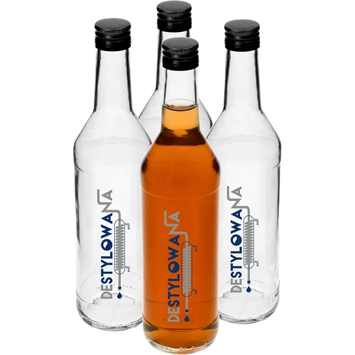 Láhev 0,5 L s uzávěrem a potiskem Destilovaná - 4 ks.