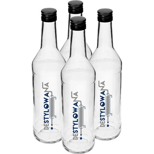 Láhev 0,5 L s uzávěrem a potiskem Destilovaná - 4 ks. - 2