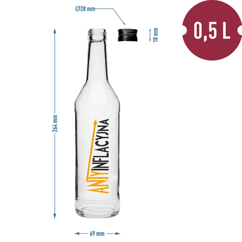 Láhev 0,5 L se šroubovacím uzávěrem a potiskem Antiinflace - 4 ks - 7
