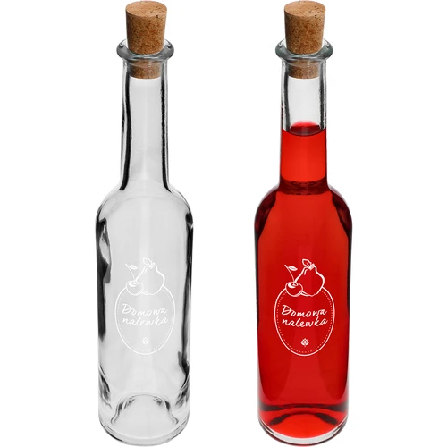 Láhev 350 ml s korkem, potisk Domácí likér