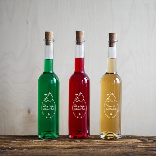 Láhev 350 ml s korkem, potisk Domácí likér - 10