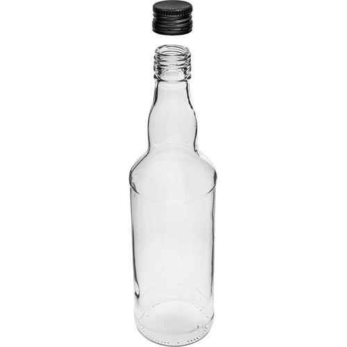 Láhev 500 ml na vodku, s černým šroubovacím uzávěrem, 6 ks. - 4