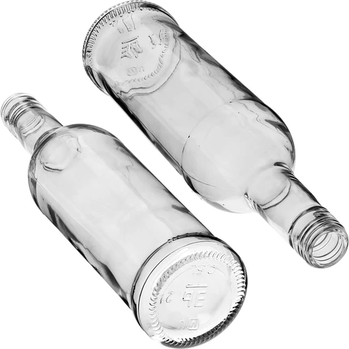 Láhev 500 ml Štíhlá, s černým uzávěrem, na vodku, 6 ks - 6