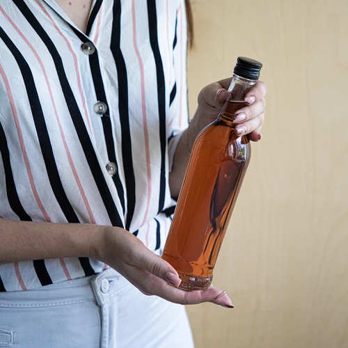 Láhev 500 ml Štíhlá, s černým uzávěrem, na vodku, 6 ks - 8